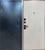 Дверь стальная Marcus Вертикаль Черная шагрень/ Белый Матовый 960 правая
