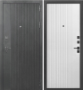 Дверь стальная Тайгер Найт муар черн (черн кварц/бел матовый) 860 левая