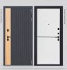 Дверь стальная Тайгер молдинг (муар черный/белый матовый) 960 левая
